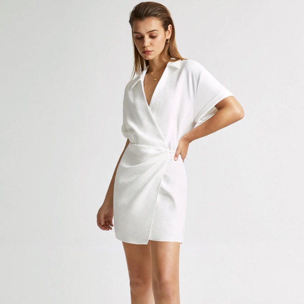 White/Ivory Escapism Wrap Dress